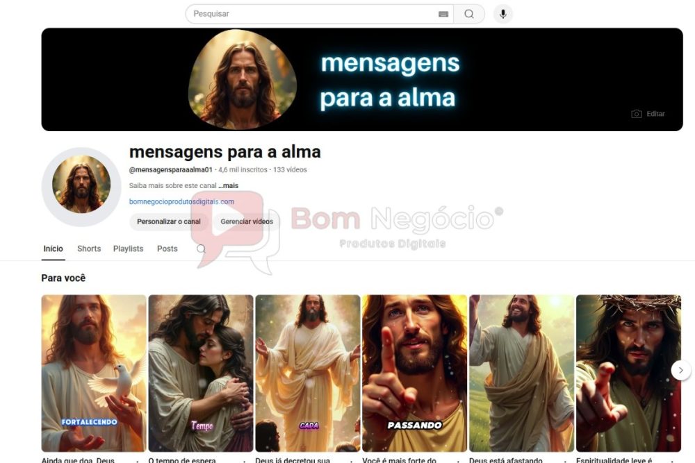 CANAL DO YOUTUBE DE 4K NÃO MONETIZADO - RELIGIÃO (COD-338)