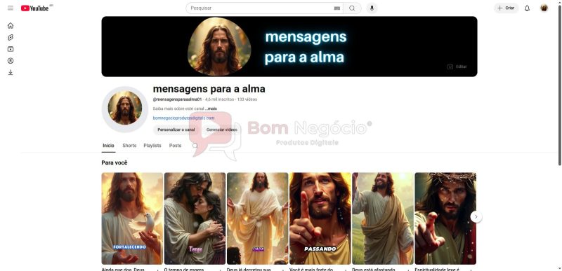 CANAL DO YOUTUBE DE 4K NÃO MONETIZADO - RELIGIÃO (COD-338)