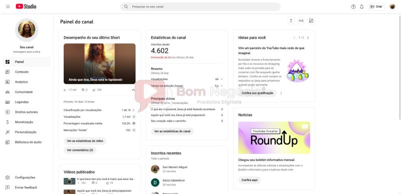 CANAL DO YOUTUBE DE 4K NÃO MONETIZADO - RELIGIÃO (COD-338) - Imagem 2
