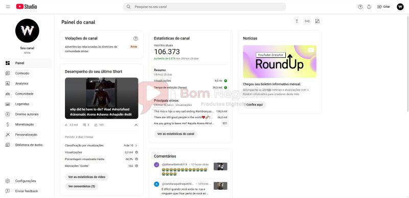 CANAL DO YOUTUBE DE 106K NÃO MONETIZADO - ENTRETENIMENTO (COD-340) - Imagem 2