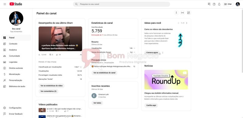 CANAL DO YOUTUBE DE 5K NÃO MONETIZADO - ACHADINHOS (COD-341) - Imagem 2