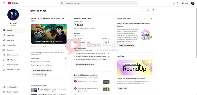 CANAL DO YOUTUBE DE 7K NÃO MONETIZADO - GAMES (COD-342) - Imagem 2