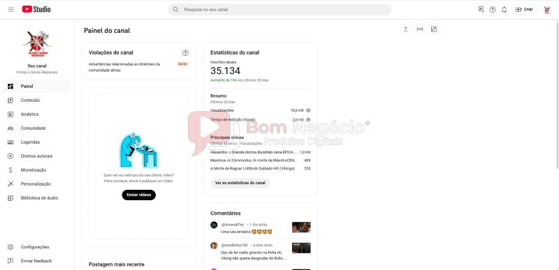 CANAL DO YOUTUBE DE 35K NÃO MONETIZADO - FILMES (COD-345) - Imagem 2