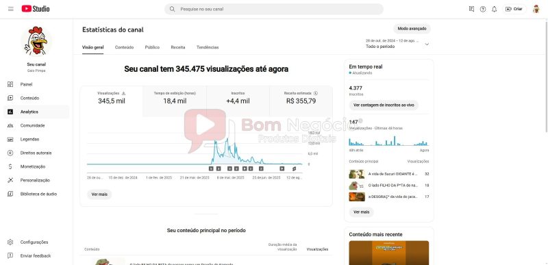 CANAL DO YOUTUBE DE 4K MONETIZADO - ANIMAIS (COD-346) - Imagem 3