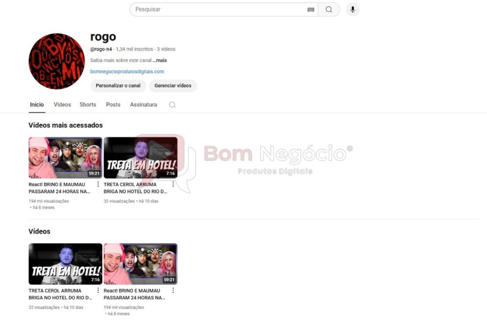 CANAL DO YOUTUBE DE 1K MONETIZADO - VARIADO (COD-336)