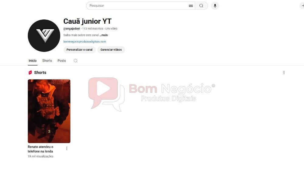 CANAL DO YOUTUBE DE 113K NÃO MONETIZADO - ENTRETENIMENTO (COD-349)