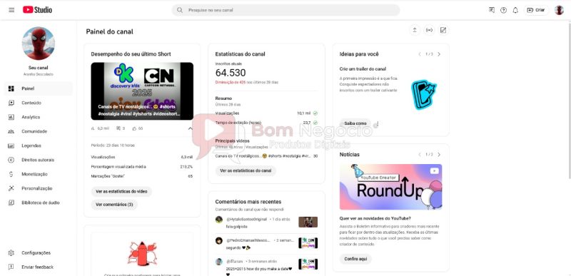 CANAL DO YOUTUBE DE 64K NÃO MONETIZADO - ANIMAÇÃO (COD-350) - Imagem 2