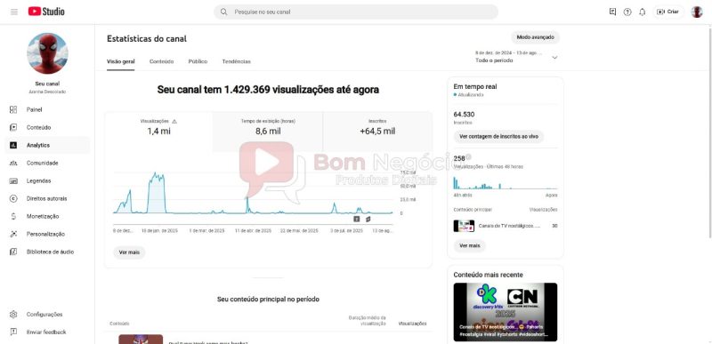 CANAL DO YOUTUBE DE 64K NÃO MONETIZADO - ANIMAÇÃO (COD-350) - Imagem 3