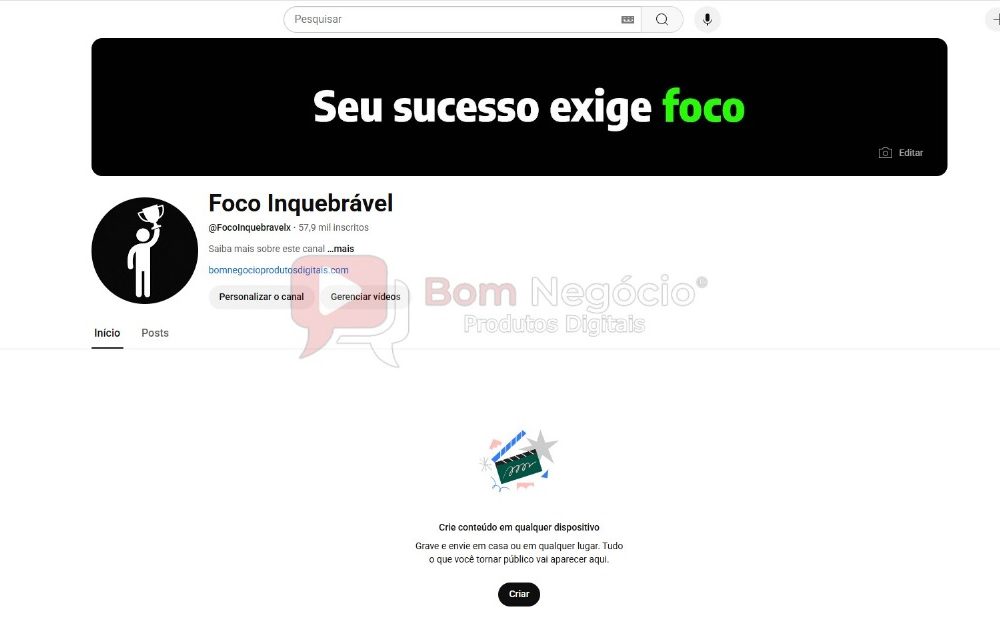 CANAL DO YOUTUBE DE 57K NÃO MONETIZADO - MOTIVACIONAL (COD-351)