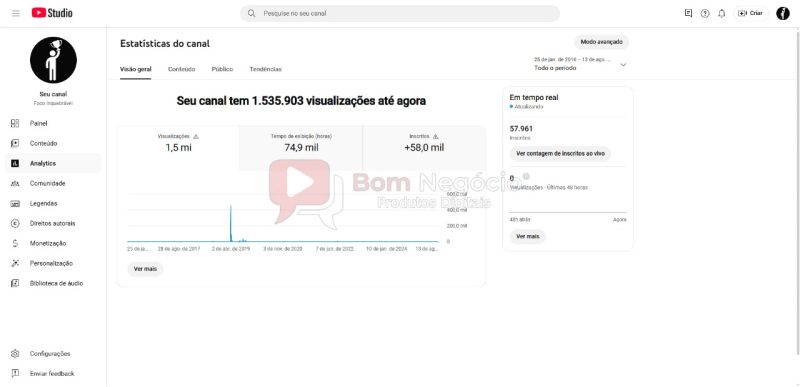 CANAL DO YOUTUBE DE 57K NÃO MONETIZADO - MOTIVACIONAL (COD-351) - Imagem 4