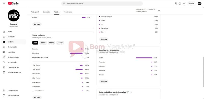 CANAL DO YOUTUBE DE 27K NÃO MONETIZADO - CURIOSIDADES (COD-352) - Imagem 4