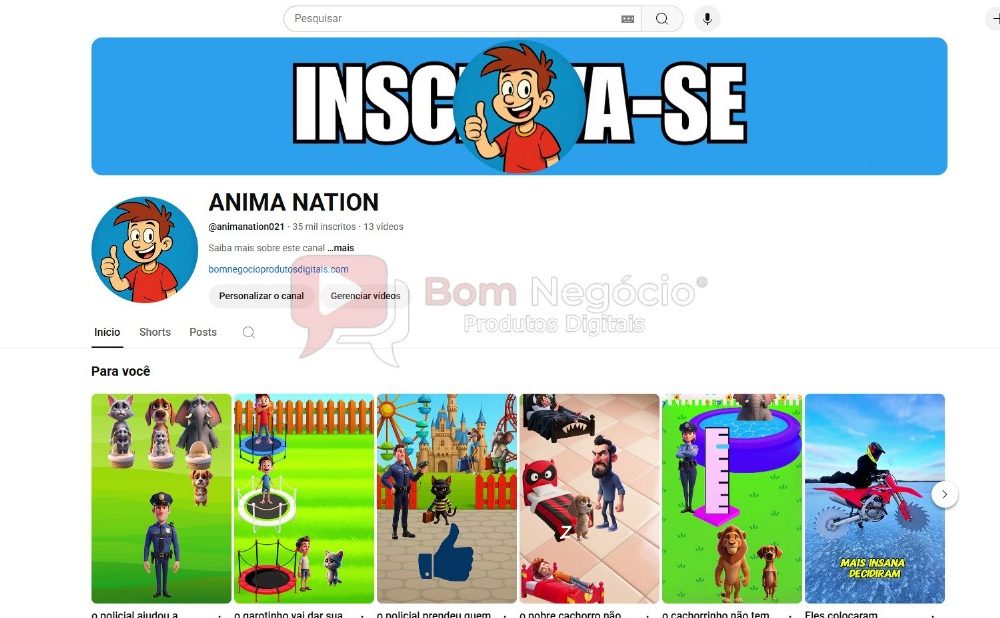 CANAL DO YOUTUBE DE 35K NÃO MONETIZADO - ENTRETENIMENTO (COD-353)
