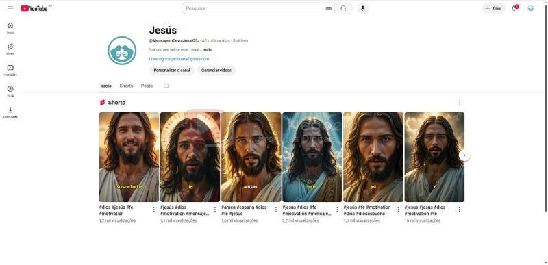 CANAL DO YOUTUBE DE 4K NÃO MONETIZADO - RELIGIÃO (COD-354)