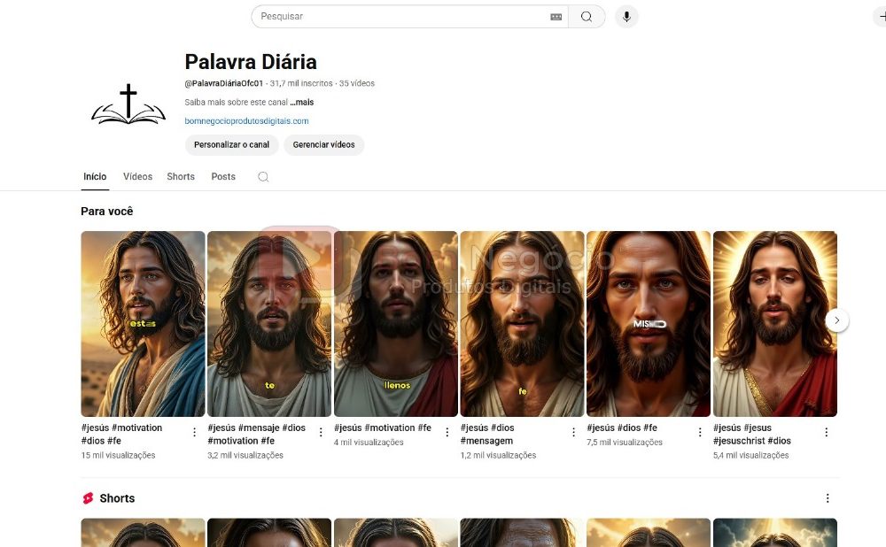 CANAL DO YOUTUBE DE 32K NÃO MONETIZADO - RELIGIÃO (COD-355)