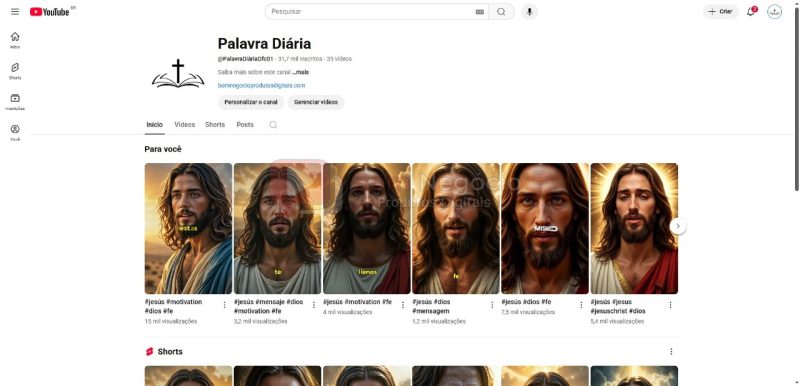 CANAL DO YOUTUBE DE 32K NÃO MONETIZADO - RELIGIÃO (COD-355)