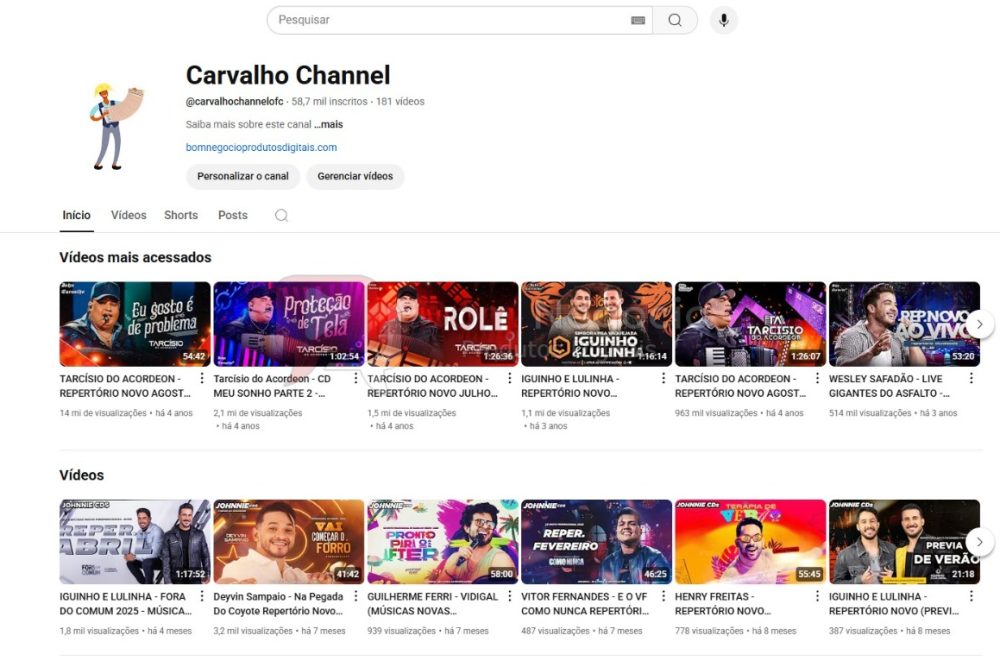 CANAL DO YOUTUBE DE 58K NÃO MONETIZADO - MUSICAL (COD-361)