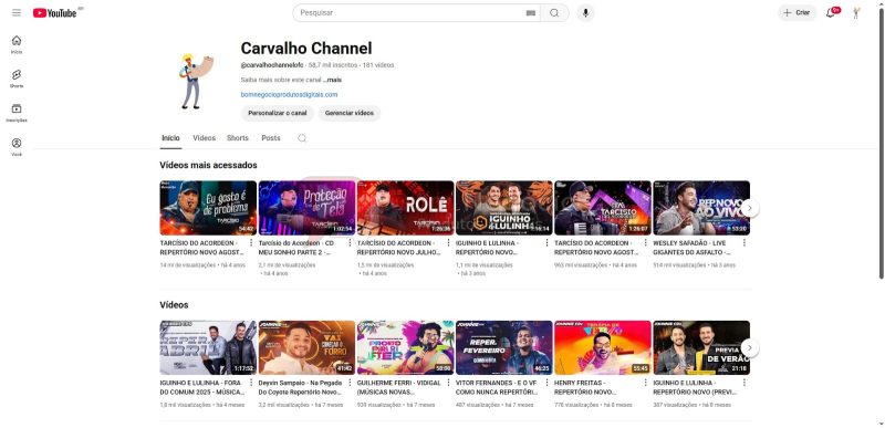 CANAL DO YOUTUBE DE 58K NÃO MONETIZADO - MUSICAL (COD-361)