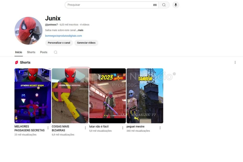 CANAL DO YOUTUBE DE 6K NÃO MONETIZADO - ENTRETENIMENTO (COD-364)