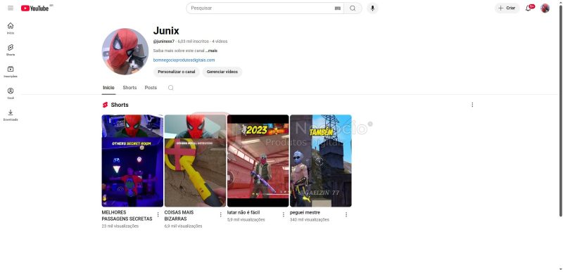 CANAL DO YOUTUBE DE 6K NÃO MONETIZADO - ENTRETENIMENTO (COD-364)