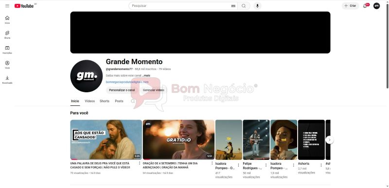 CANAL DO YOUTUBE DE 89K NÃO MONETIZADO - RELIGIÃO (COD-366)