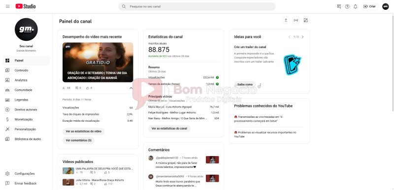 CANAL DO YOUTUBE DE 89K NÃO MONETIZADO - RELIGIÃO (COD-366) - Imagem 2