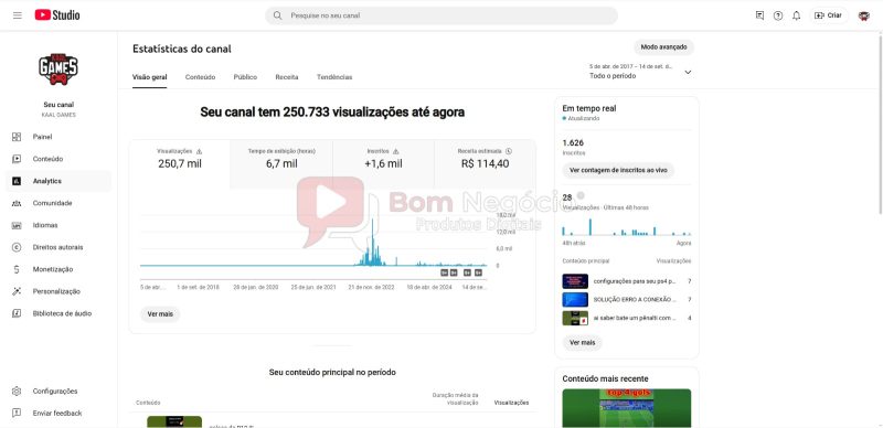CANAL DO YOUTUBE DE 1K MONETIZADO - GAMES (COD-367) - Imagem 3