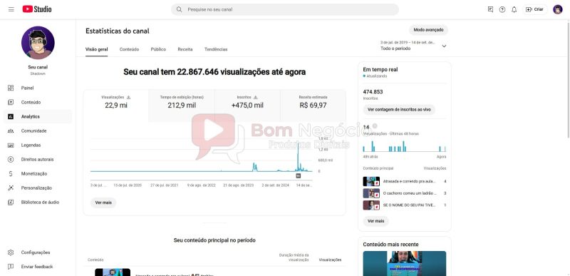 CANAL DO YOUTUBE DE 470K NÃO MONETIZADO - GAMES (COD-369) - Imagem 3
