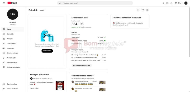 CANAL DO YOUTUBE DE 334K MONETIZADO - ENTRETENIMENTO (COD-370) - Imagem 2