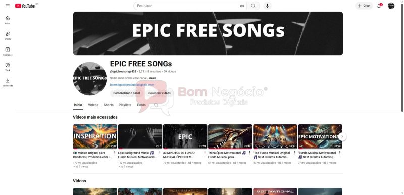CANAL DO YOUTUBE DE 2K MONETIZADO - MUSICAL (COD-374)