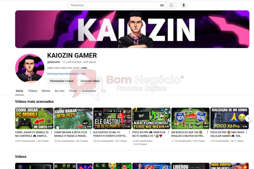 CANAL DO YOUTUBE DE 11K MONETIZADO - GAMES (COD-378)