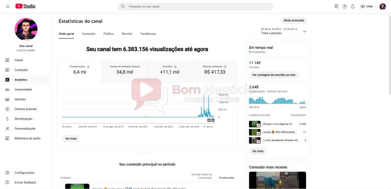 CANAL DO YOUTUBE DE 11K MONETIZADO - GAMES (COD-378) - Imagem 4