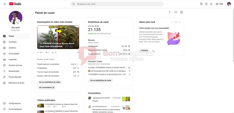 CANAL DO YOUTUBE DE 21K MONETIZADO - ANIMES (COD-382) - Imagem 2