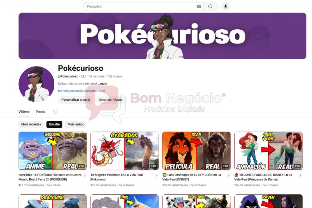 CANAL DO YOUTUBE DE 21K MONETIZADO - ANIMES (COD-382)