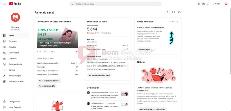 CANAL DO YOUTUBE DE 5K NÃO MONETIZADO - SAÚDE (COD-389) - Imagem 2