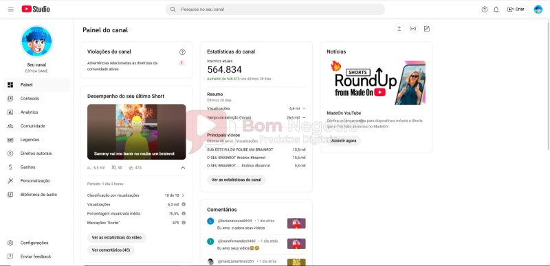 CANAL DO YOUTUBE DE 565K NÃO MONETIZADO - GAMES (COD-390) - Imagem 2