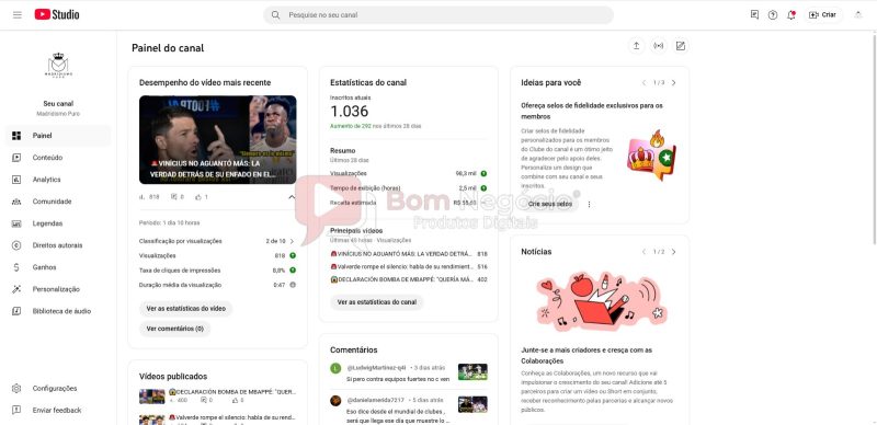 CANAL DO YOUTUBE DE 1K MONETIZADO - FUTEBOL (COD-395) - Imagem 2