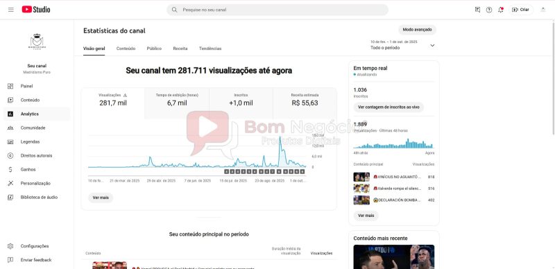 CANAL DO YOUTUBE DE 1K MONETIZADO - FUTEBOL (COD-395) - Imagem 3
