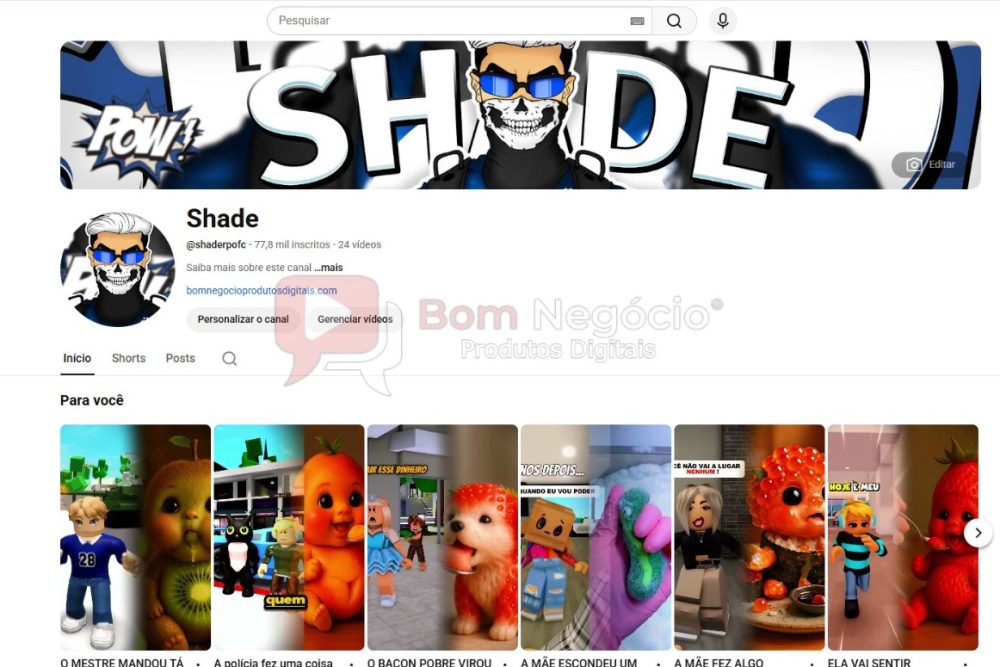 CANAL DO YOUTUBE DE 78K NÃO MONETIZADO - GAMES (COD-407)