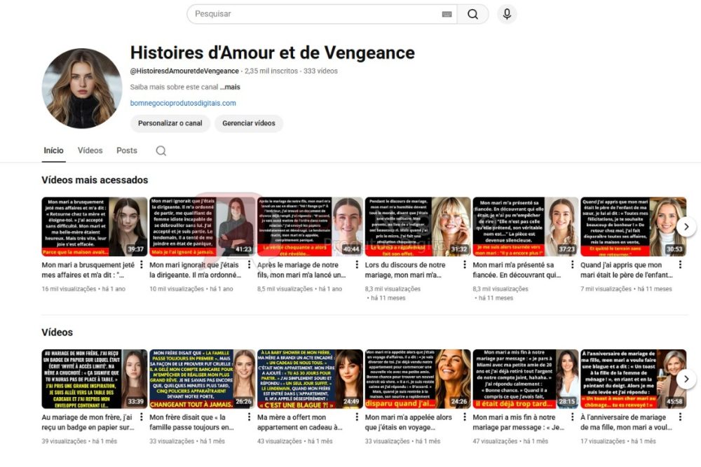 CANAL DO YOUTUBE DE 2K MONETIZADO - HISTORIAS (COD-410)