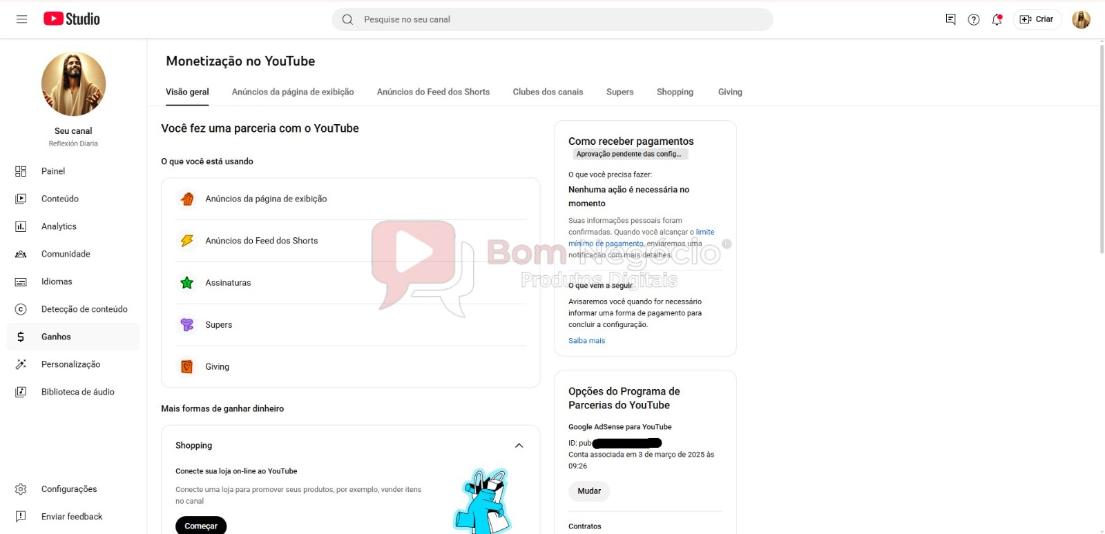 CANAL DO YOUTUBE DE 18K MONETIZADO - RELIGIÃO (COD426) - Imagem 4