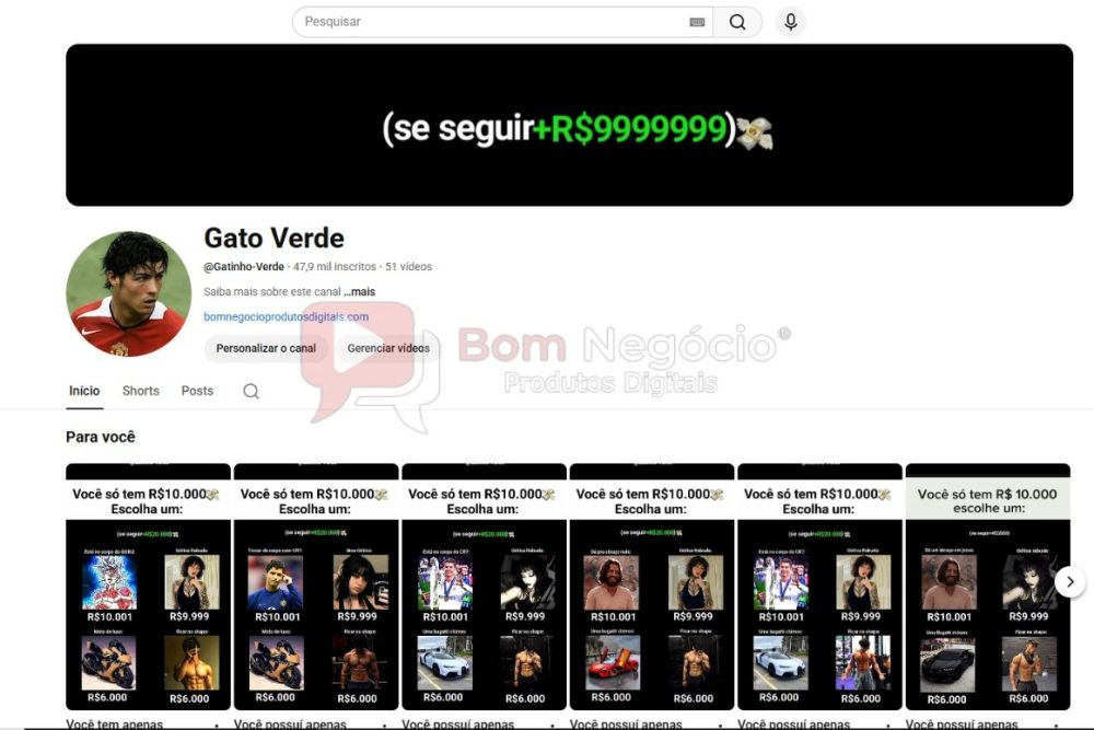 CANAL DO YOUTUBE DE 48K NÃO MONETIZADO - ENTRETENIMENTO (COD-428)