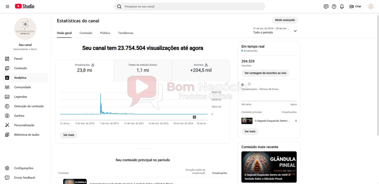 CANAL DO YOUTUBE DE 204K NÃO MONETIZADO - CURIOSIDADES (COD-429) - Imagem 3