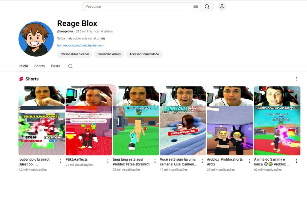 CANAL DO YOUTUBE DE 285K NÃO MONETIZADO - ENTRETENIMENTO (COD-433)