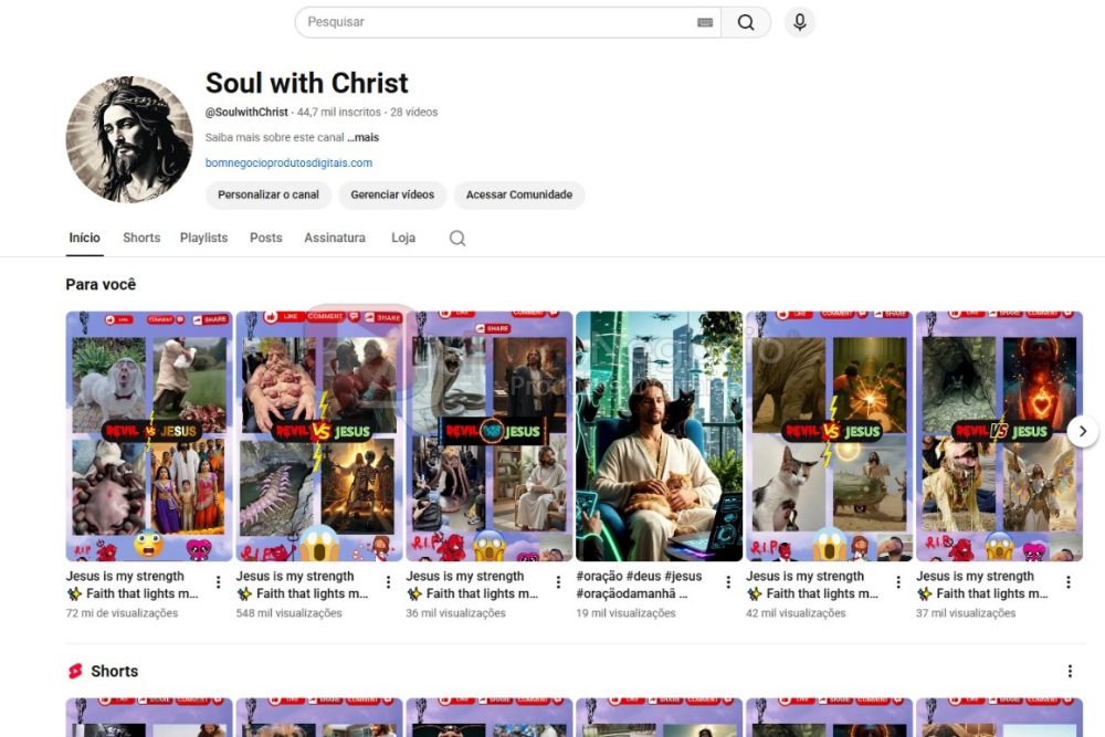 CANAL DO YOUTUBE DE 44K MONETIZADO - RELIGIÃO (COD-438)