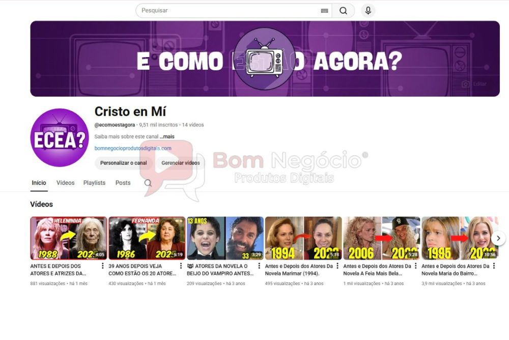 CANAL DO YOUTUBE DE 9K NÃO MONETIZADO - VARIAÇÃO (COD-440)