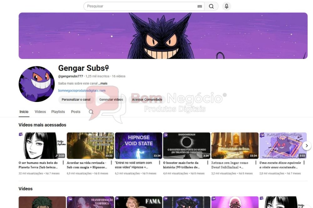 CANAL DO YOUTUBE DE 1K MONETIZADO - ENTRETENIMENTO (COD-441)