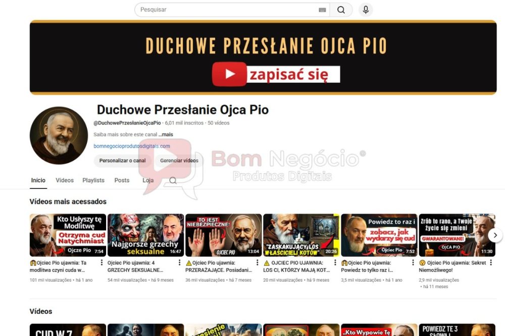 CANAL DO YOUTUBE DE 6K MONETIZADO - RELIGIÃO (COD-442)