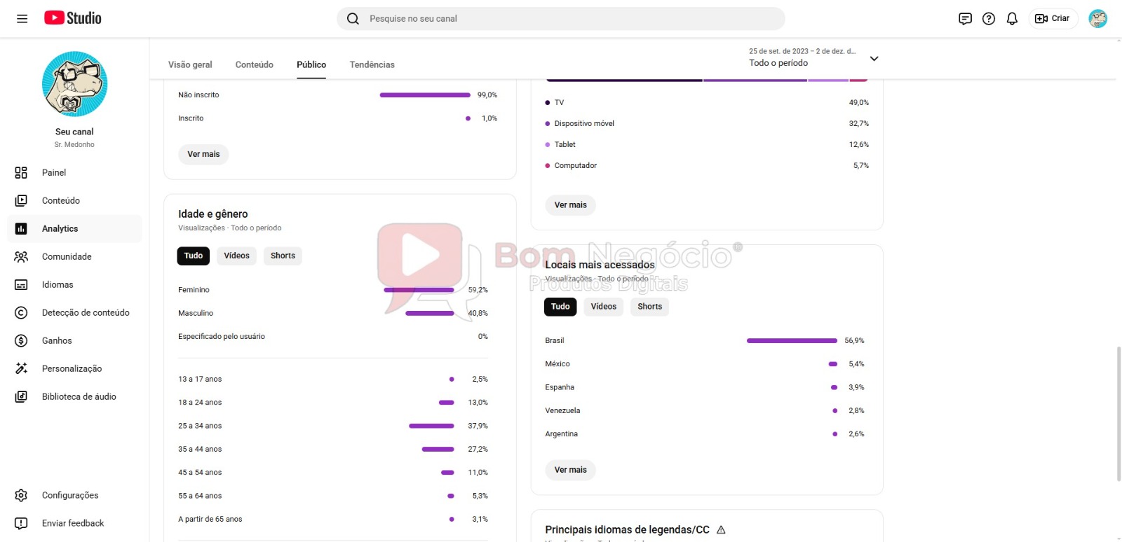 CANAL DO YOUTUBE DE 6K NÃO MONETIZADO - VARIAÇÃO (COD-443) - Imagem 4