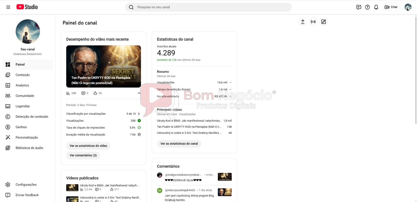 CANAL DO YOUTUBE DE 4K MONETIZADO - MOTIVACIONAL (COD-446) - Imagem 2