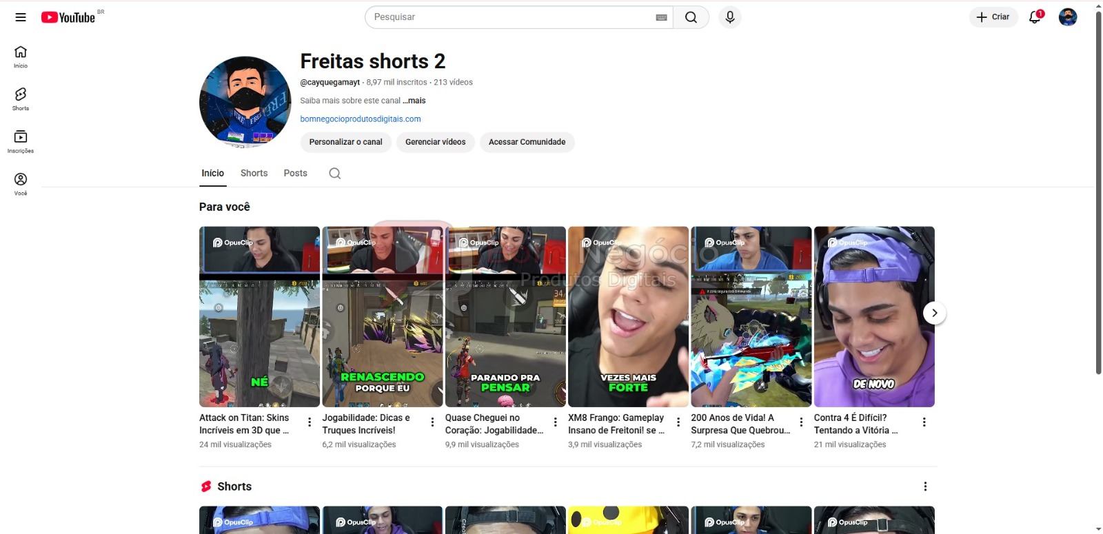 CANAL DO YOUTUBE DE 8K NÃO MONETIZADO - GAMES (COD-445)